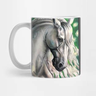 White Stallion Oil Painting Mug